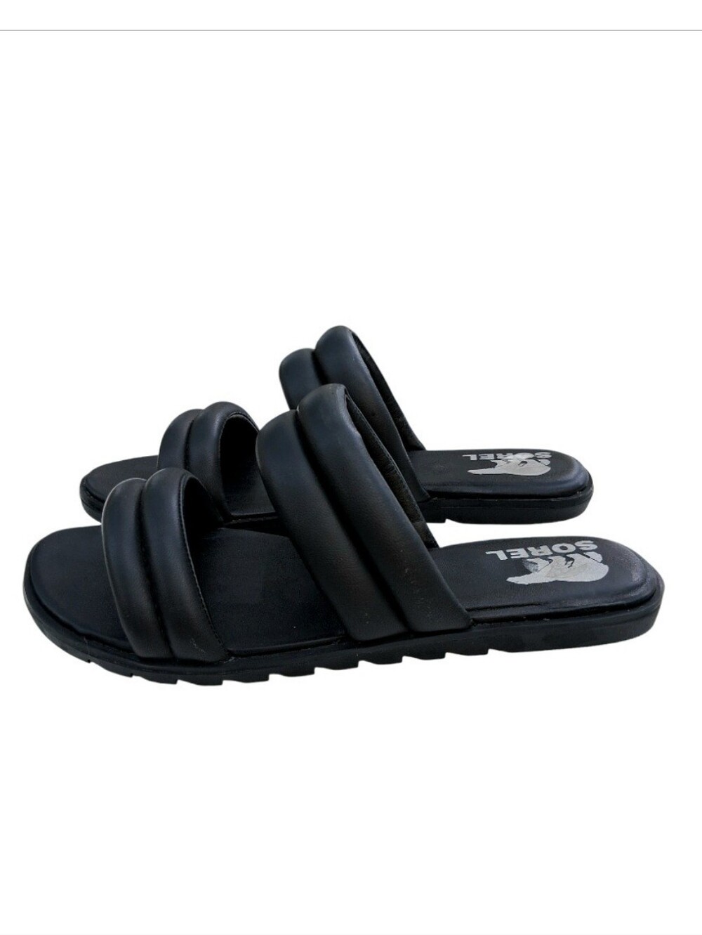 Sorel Ella II Black Puff Slide Sandals Size 8.5 - Picture 6 of 14